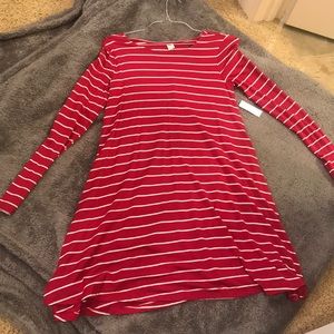 Striped long sleeve T-shirt dress